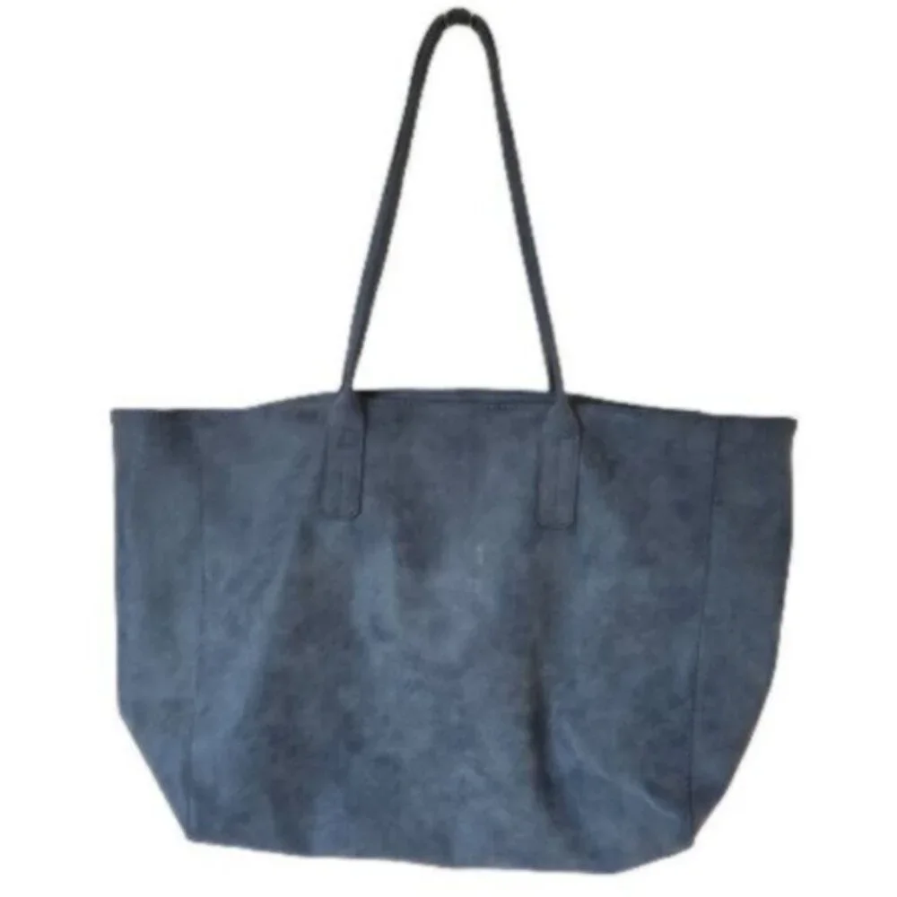 $ DROP! Saks Fifth Avenue Large Blue Tote Bag - Picture 2 of 4